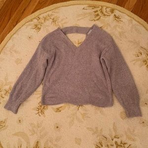 Well worn Pink Rose sweater, purple size S